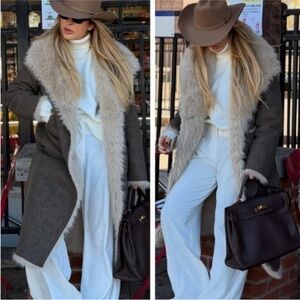 ZARA REVERSIBLE FAUX FUR DOUBLE-FACED COAT